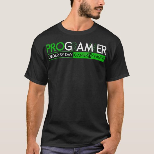 Funny PROGRAMMER Gamer and Coder Computer Geek for T-shirt (Voorkant)