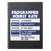 Funny Programmer Hourly Rate Computer IT Coder Notitieboek (Voorkant)