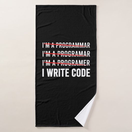 Funny Programmer I Wite Code (Serviette de bain)