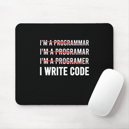 Funny Programmer I Wite Code Muismat (Met muis)