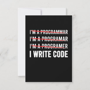 Funny Programmer I Wite Code RSVP Kaartje