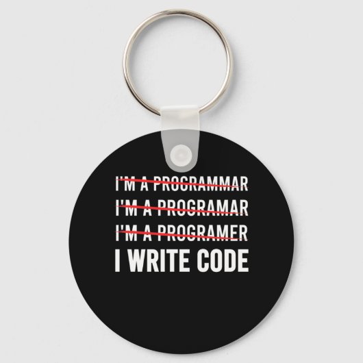 Funny Programmer I Wite Code Sleutelhanger (Voorkant)
