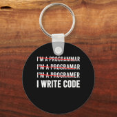 Funny Programmer I Wite Code Sleutelhanger (Voorkant)