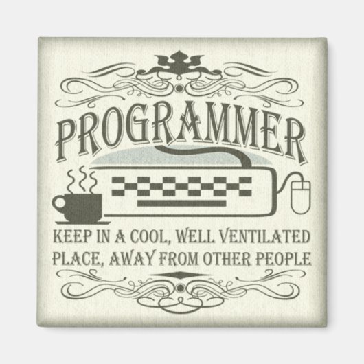 Funny Programmer Magneet (Voorkant)