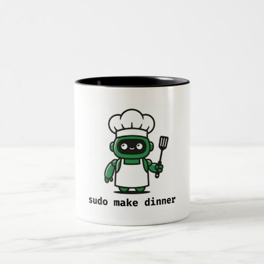 Funny Programmer Mug — sudo make dinner (Centre)