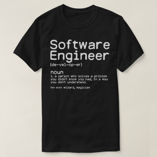 Funny Programmer TShirt Software Engineer Definiti (Design devant)