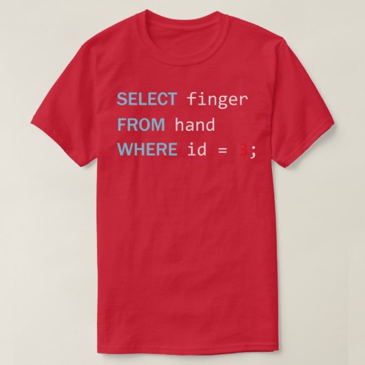 Funny Programming Geek Select Finger From Hand T-shirt (Design voorkant)