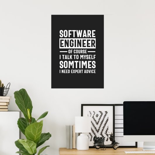 Funny Programming Software Engineer Gift Poster (Thuiskantoor)