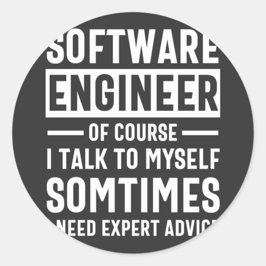Funny Programming Software Engineer Gift Ronde Sticker (Voorkant)