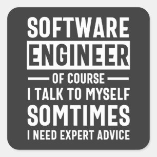 Funny Programming Software Engineer Gift Vierkante Sticker