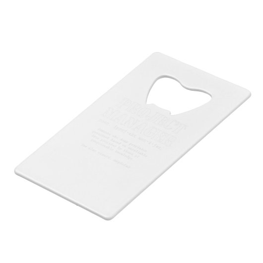 Funny Project Manager Dictionary Definition Kredietkaart Flessenopener (Achterkant Gekanteld)