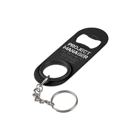 Funny Project Manager Dictionary Definition Mini Flessenopener (Achterkant Gekanteld)