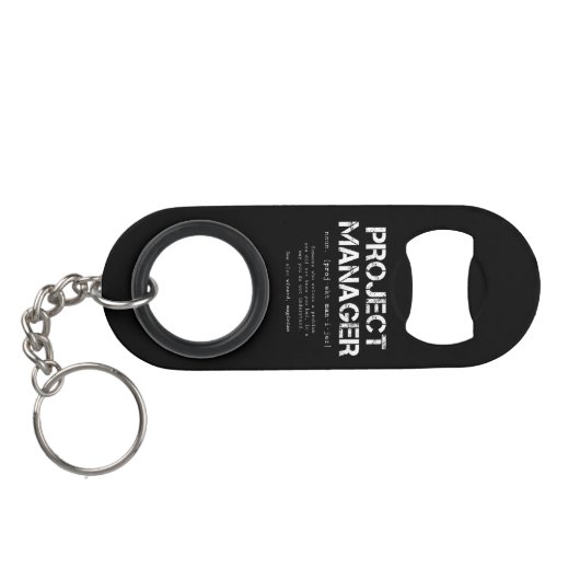 Funny Project Manager Dictionary Definition Mini Flessenopener (Achterkant Horizontaal)