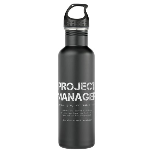 Funny Project Manager Dictionary Definition Waterfles (Voorkant)