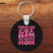 Funny Promoted New Born Promoted From Cat Mom To H Sleutelhanger (Voorkant)