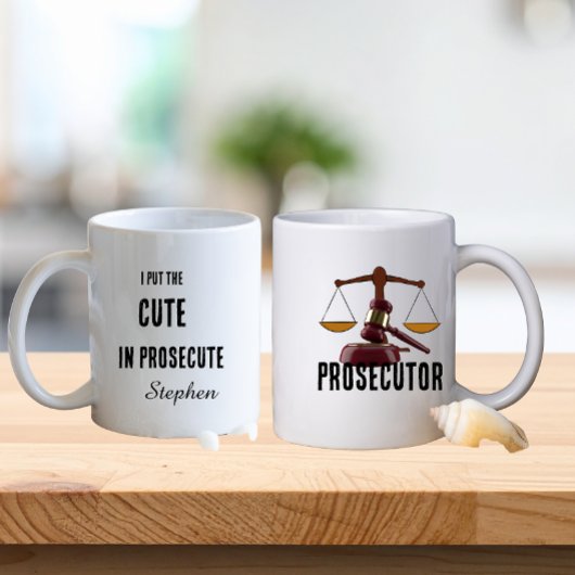 Funny prosecutor lawyer typography koffiemok