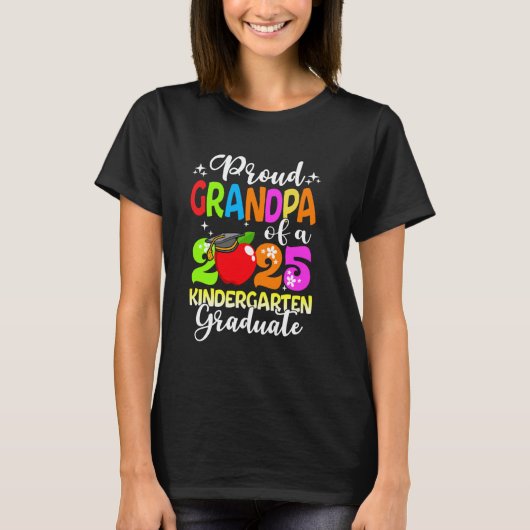 Funny Proud Grandpa of a Class of 2025 Kindergarte T-shirt (Voorkant)