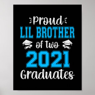 Funny Proud Lil Brother van 2021 afgestudeerden Poster