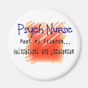 Funny Psych Nurse T-Shirts en Gifts Magneet
