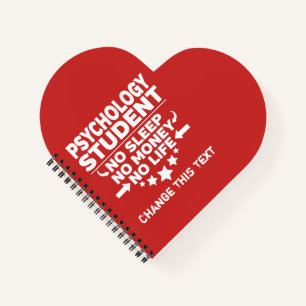 Funny Psychology College Student geen leven of gel Notitieboek
