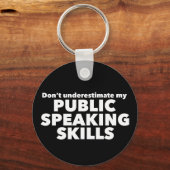 Funny Public Speaker Debat Team Sleutelhanger (Achterkant)