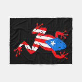 Funny Puerto Rico Coqui Frog Puerto Rican Flag Bor Fleece Deken (Voorkant (Horizontaal))