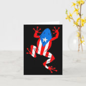 Funny Puerto Rico Coqui Frog Puerto Rican Flag Bor Kaart (Gele Bloem)