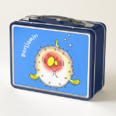 Funny puffer fish porcupine fish cartoon (Achterkant)