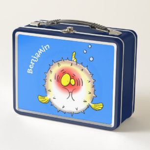 Funny puffer fish porcupine fish cartoon