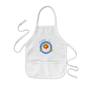Funny puffer fish porcupine fish cartoon kinder schort