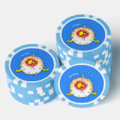 Funny puffer fish porcupine fish cartoon poker chips (Opstapeling)
