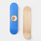 Funny puffer fish porcupine fish cartoon skateboard (Voorkant)