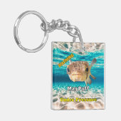 Funny Puffer Fish Warning: May Puff Under Pressure Sleutelhanger (Voorkant Links)