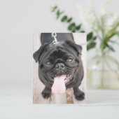 Funny pug briefkaart (Staand voorkant)