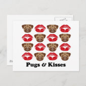 Funny Pug Briefkaart (Voorkant / Achterkant)