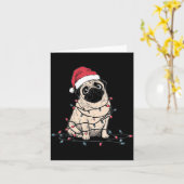Funny Pug Christmas Graphics Dog Lights Lover Owne Kaart (Gele Bloem)