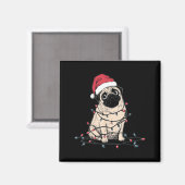Funny Pug Christmas Graphics Dog Lights Lover Owne Magneet (Voorkant / Achterkant)