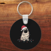Funny Pug Christmas Graphics Dog Lights Lover Owne Sleutelhanger (Voorkant)