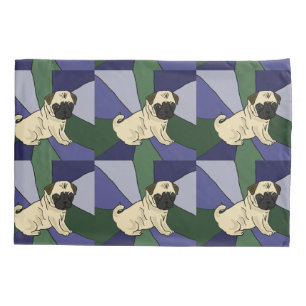 Funny Pug Dog Abstracte Art Pillowcase Kussensloop