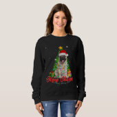 Funny Pug Dog Christmas T-shirt kerstverlichting (Voorkant volledig)