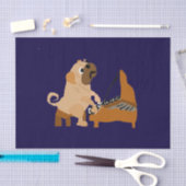 Funny Pug Dog die de piano speelt Tissuepapier (Craft)