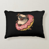 Funny Pug Dog Donut Lover Pet Accent Kussen (Voorkant)