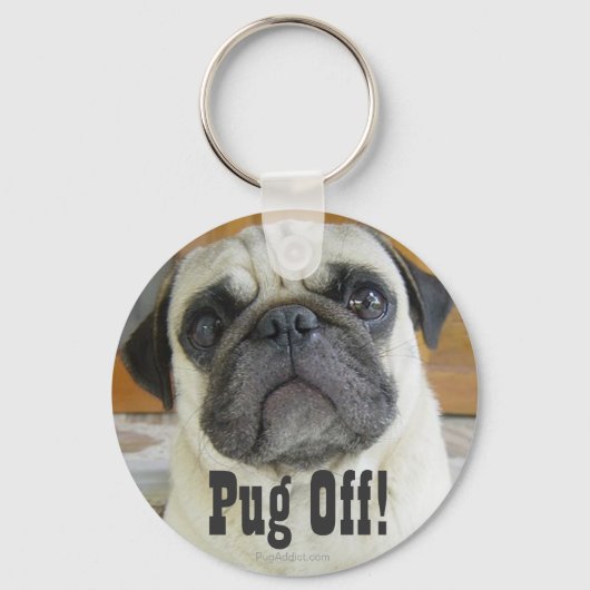 Funny Pug Dog Sleutelhanger Sleutelhangers (Voorkant)