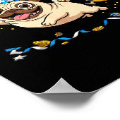 Funny Pug Dreidel Menorah Hanukkah Kids Womens Men Poster (Hoek)