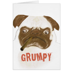 Funny Pug Grumpy Puggy met Cigar