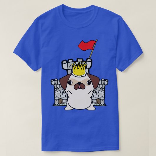 Funny Pug is de koning van het kasteel T-shirt (Design voorkant)