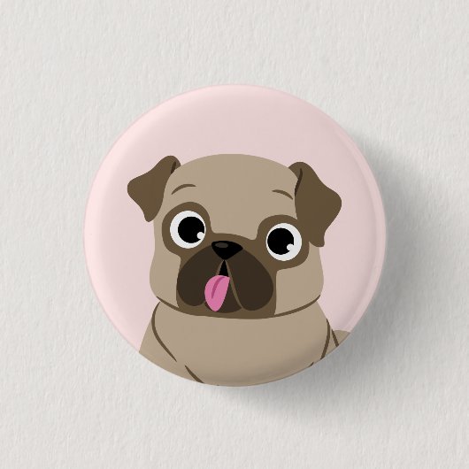 Funny Pug Puppy Cartoon Ronde Button 3,2 Cm (Voorkant)