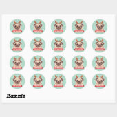 Funny Pug Reindeer Holiday Sticker (Feuille)