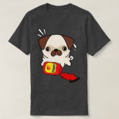 Funny Pug Spled Hot Sauce T-shirt (Design voorkant)