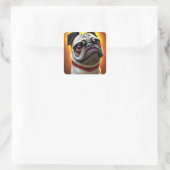 Funny Pug Square Sticker (Tas)